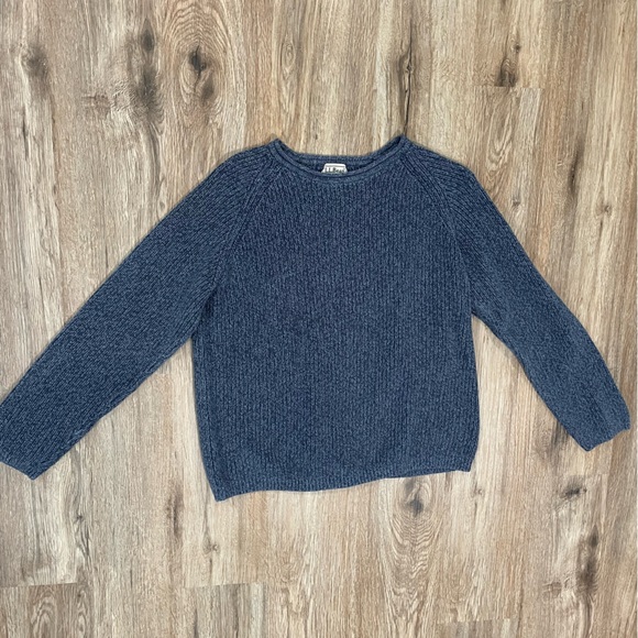 Vintage LL Bean—Women’s M— Blue Knit Sweater—100% Cotton— GREAT Condition! - Picture 2 of 8